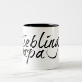 Lieblingspapa - schwarzer Schriftzug 0001 Zweifarbige Tasse (Mittel)