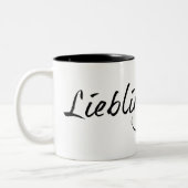 Lieblingspapa - schwarzer Schriftzug 0001 Zweifarbige Tasse (Links)