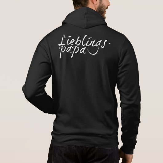 Lieblingspapa - weißer Schriftzug 0001 Hoodie (Rückseite)