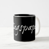 Lieblingspapa - weißer Schriftzug 0001 Zweifarbige Tasse (VorderseiteRechts)