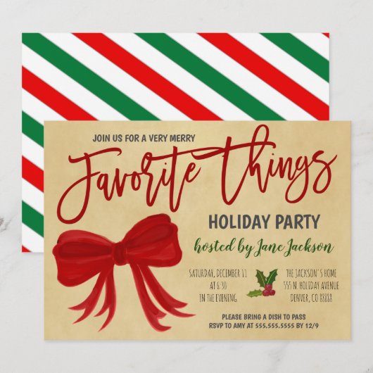 Lieblingsparty Einladung (Vorne/Hinten)