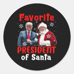 Lieblingspräsident von Weihnachten stolz Trump Runder Aufkleber