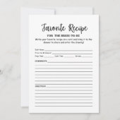 Lieblingsrezept für die Brautparty-Game-Karte (Vorderseite)