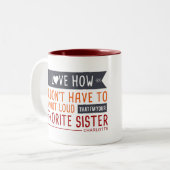 Lieblingsschwester der lustigen bunten Liebe der Zweifarbige Tasse (Vorderseite Links)