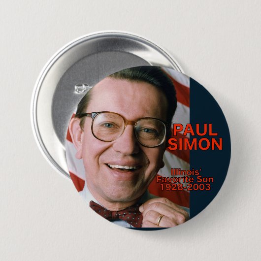 Lieblingssohn-Knopf Paul Simons Illinois Button (Vorne & Hinten)