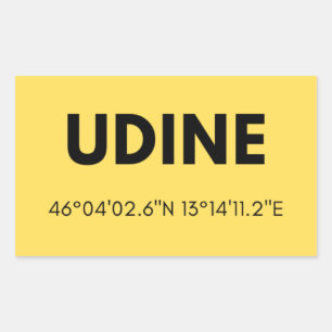 Lieblingsstadt Udine Italien Skyline Koordinaten Rechteckiger Aufkleber