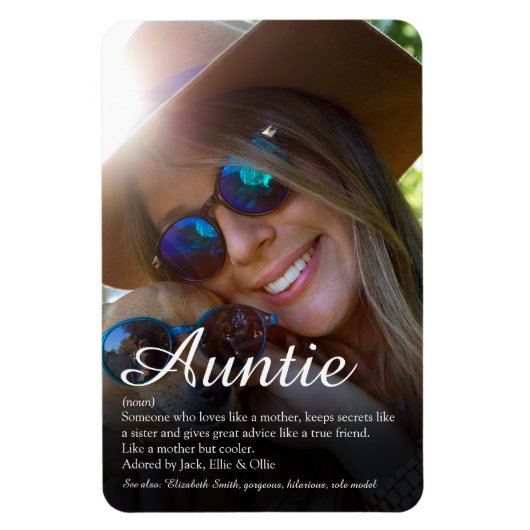 Lieblingstante, Tante Definitions-Script Foto Magnet (Vertikal)