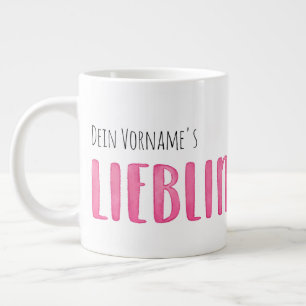 Lieblingstasse XXL, Lettering in Wasserfarbe Jumbo-Tasse