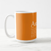Lieblingstitel Tuntie Definition Orange Kaffeetasse (Links)