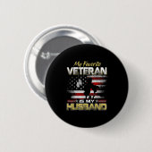 Lieblingsveteran ist Ehemann Freund Veteranentag Button (Vorne & Hinten)