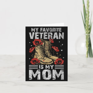 Lieblingsveteran ist Mama patriotischer Muttertag Karte