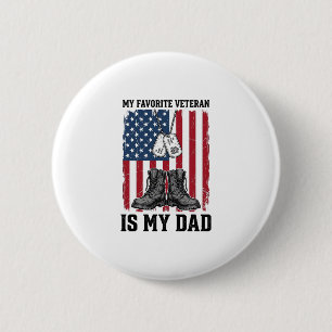 Lieblingsveteran Ist Mein Vater Patriotisches Shir Button