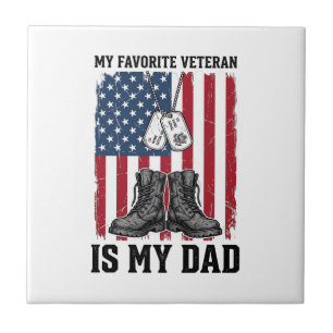 Lieblingsveteran Ist Mein Vater Patriotisches Shir Fliese