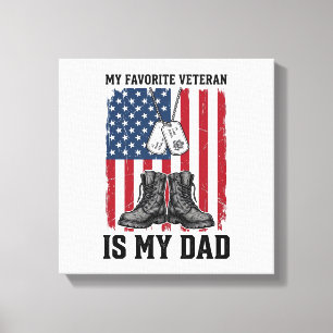 Lieblingsveteran Ist Mein Vater Patriotisches Shir Leinwanddruck