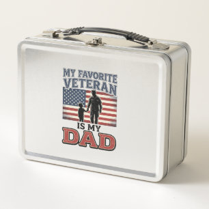 Lieblingsveteran Ist Mein Vater Patriotisches Shir Metall Brotdose