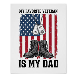 Lieblingsveteran Ist Mein Vater Patriotisches Shir Poster