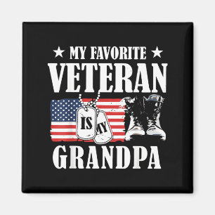 Lieblingsveteran ist Opa Patriotische Familie Magnet
