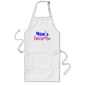 "Lieblingszitat der Mama" mit blaurosa Text Lange Schürze (Vorne)