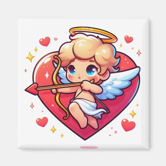 Liebreizender Cherub Cupid - Romantisches Ziel Magnet (Vorne)