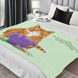 Liebreizender Orangefarbener Tabby Grün Muttertag  Fleecedecke