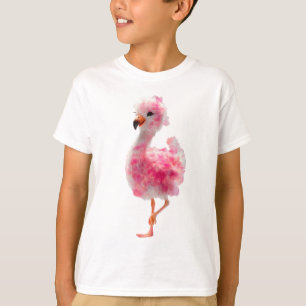 Liebreizender rosa gefleckter flauschiger Flamingo T-Shirt