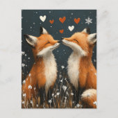Liebreizender Rotfuchs in Liebe Postkarte (Vorderseite)