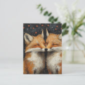 Liebreizender Rotfuchs in Liebe Postkarte (Stehend Vorderseite)