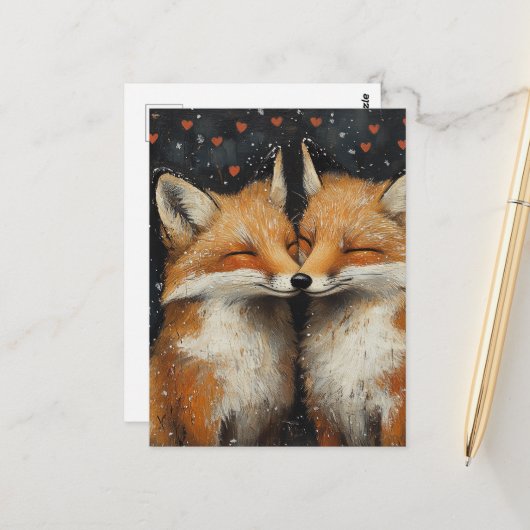 Liebreizender Rotfuchs in Liebe Postkarte (Vorderseite/Rückseite Beispiel)