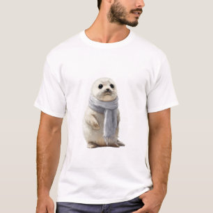 Liebreizendes Babyrobben in einem kuscheligen Scha T-Shirt