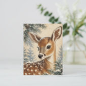 Liebreizendes Winterfawn Postkarte (Stehend Vorderseite)