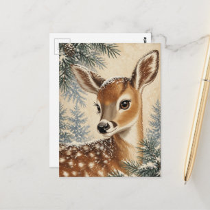 Liebreizendes Winterfawn Postkarte