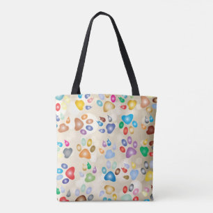 Liebreizige Farbige Hundepfotenabdrücke, Bokeh Tasche