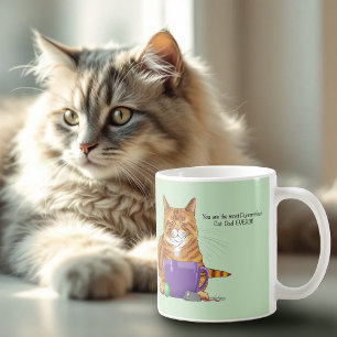 Liebreiziger Orangefarbener Tabby-Grüner Vatertag- Kaffeetasse