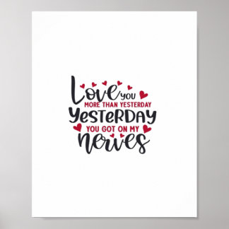 Liebst dich mehr gestern Romantisches Minimal Zita Poster