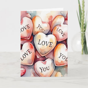 Liebst du Aquarellmalerei Herzen Jubiläum Karte
