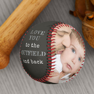 Liebst du bis zum Outfield und zurück Schwarzes Fo Baseball
