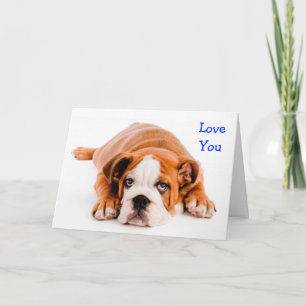 Liebst du Bulldogge Grußkarte Karte