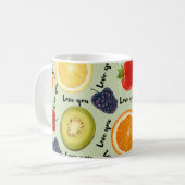 Liebst Du' Buntes Frucht-Muster-Tasse Kaffeetasse (Vorderseite Links)