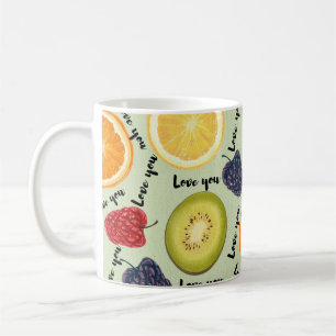 Liebst Du' Buntes Frucht-Muster-Tasse Kaffeetasse