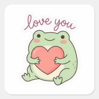 Liebst du Frosch Aufkleber Süßer Frosch Herz Weich