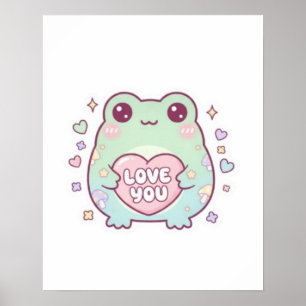 Liebst du Froschposter Hübsch Romantischer Frosch Poster