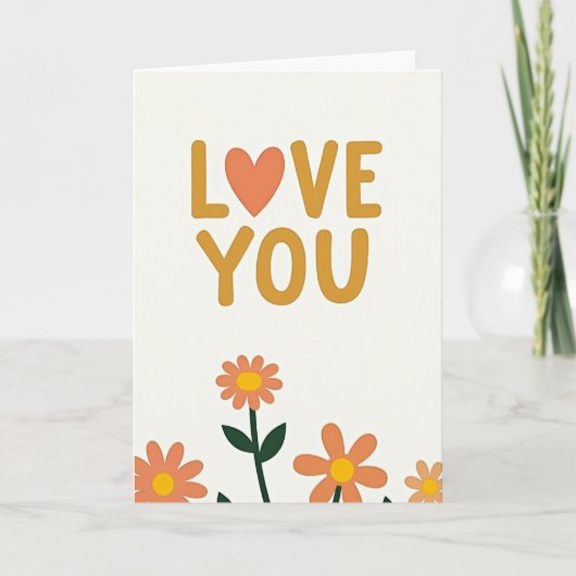 Liebst Du Herz Blumen Karte (Vorderseite)