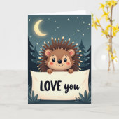 Liebst Du Igel Nacht Karte (Gelbe Blume)