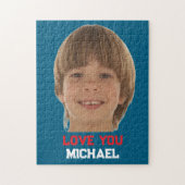 Liebst du Junge Benutzerdefiniertes Foto Name Mode Puzzle (Vertikal)