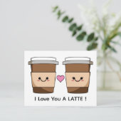 Liebst Du Latte Kaffee Postkarte (Stehend Vorderseite)