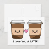 Liebst Du Latte Kaffee Postkarte (Vorne/Hinten)