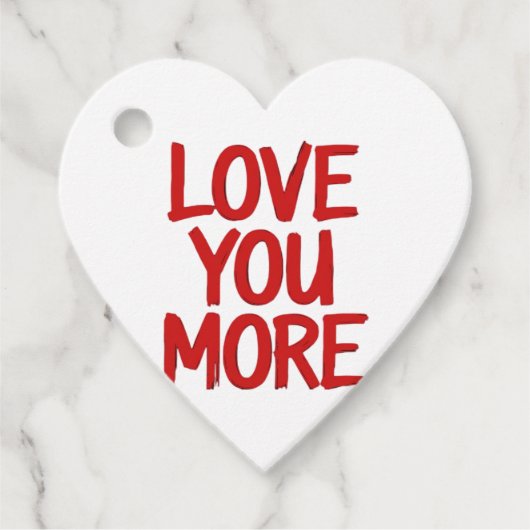 Liebst Du mehr Minimal Herzliches Design Geschenkanhänger (Vorderseite)