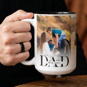 Liebst du Papa Foto-Collage Vatertag Andenken Zweifarbige Tasse