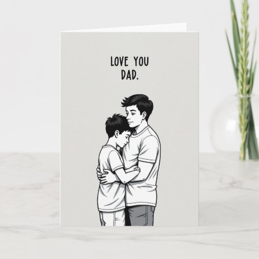 Liebst du Papa Minimal Art Karte (Vorderseite)