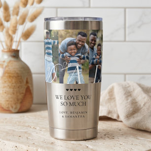 Liebst du Papa Personalisierte 6-Foto-Collage-Gesc Thermobecher